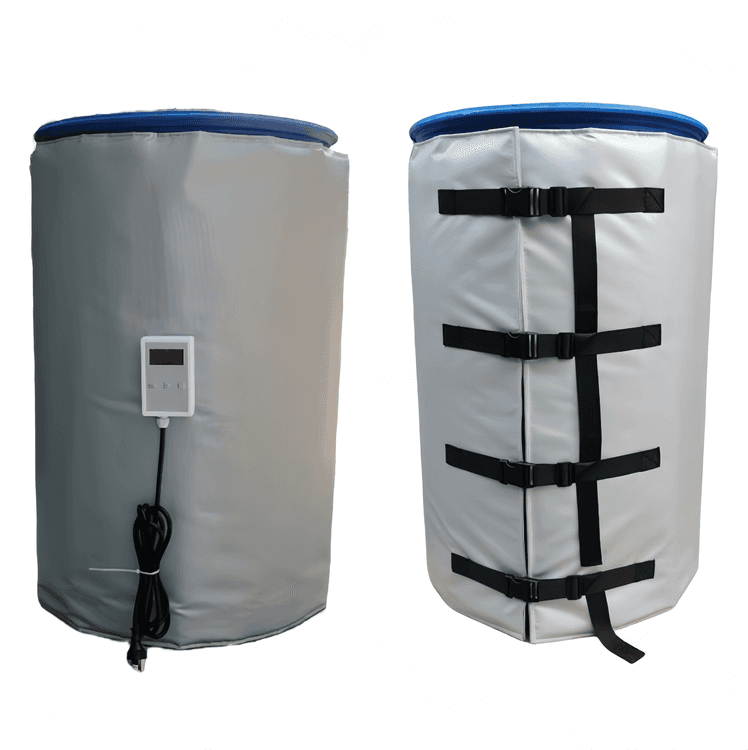High temperature heaters for 55-gallon industrial drums and drum heating blankets